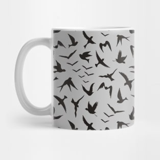 Flying Birds Black Silhouettes Pattern Mug